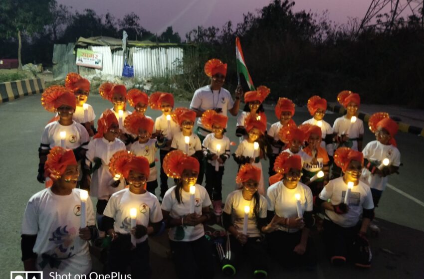  MAXIMUM STUDENTS PERFORMED SKATING WITH HAND FIRE TORCH (MASHAL) WEARING TRICOLOR TURBAN